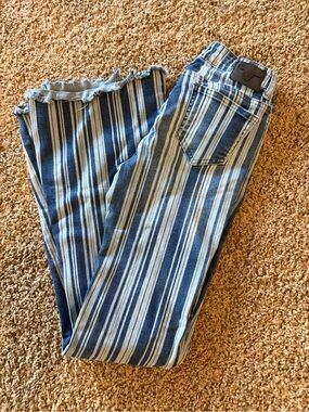 L&B Striped Blue and White Wide-Leg Jeans